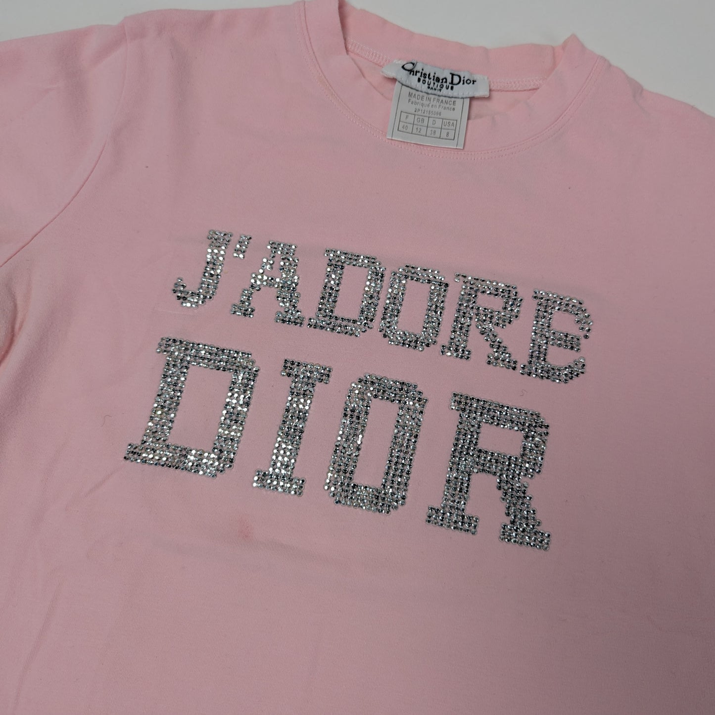 T-shirt Dior par Galliano rose à Strass