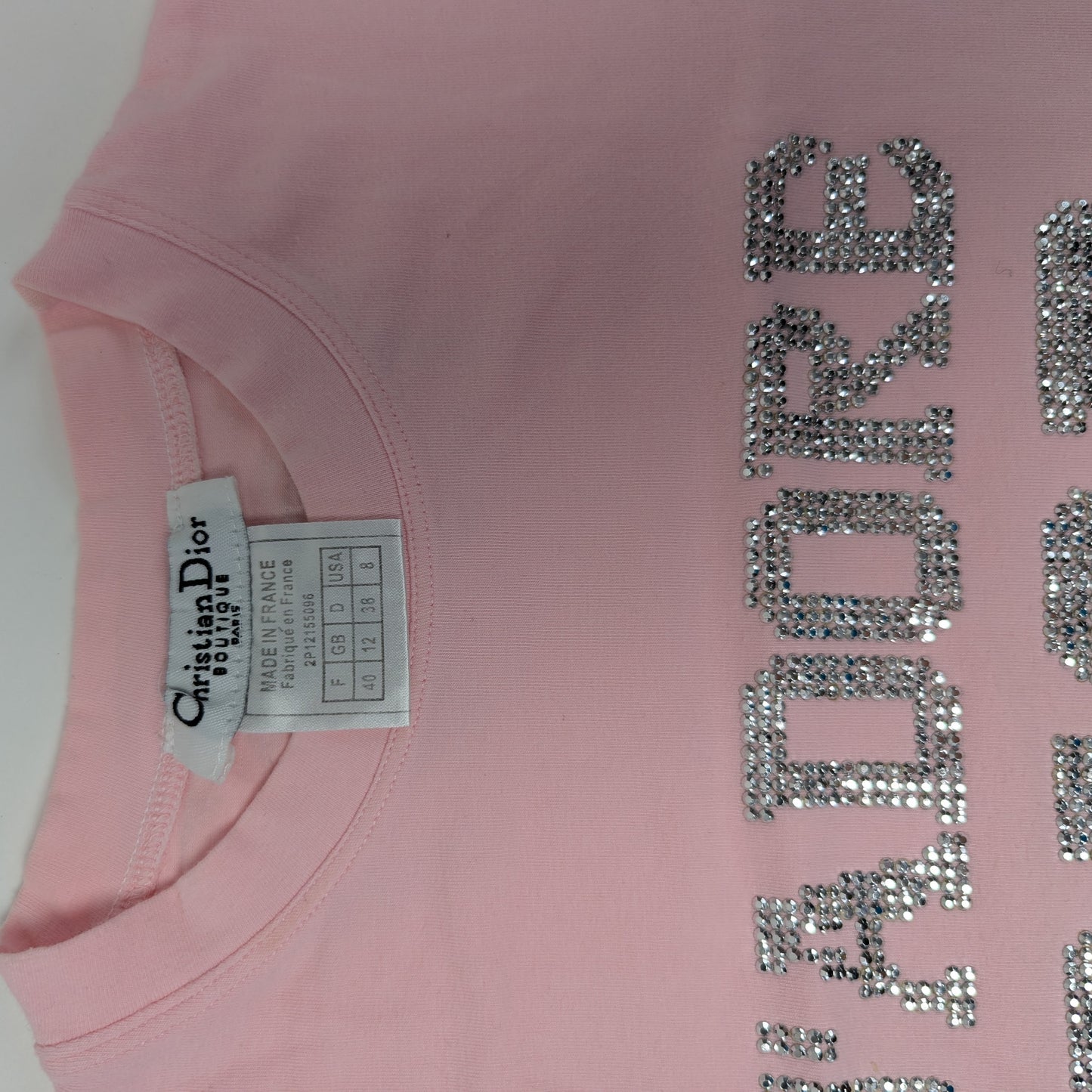 T-shirt Dior par Galliano rose à Strass