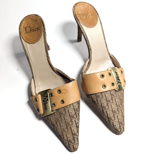 Mules monogramme beige Dior par Galliano - EU37|UK4|US6