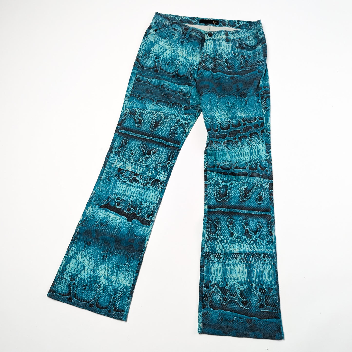 Pantalon Cavalli imprimé animal bleu