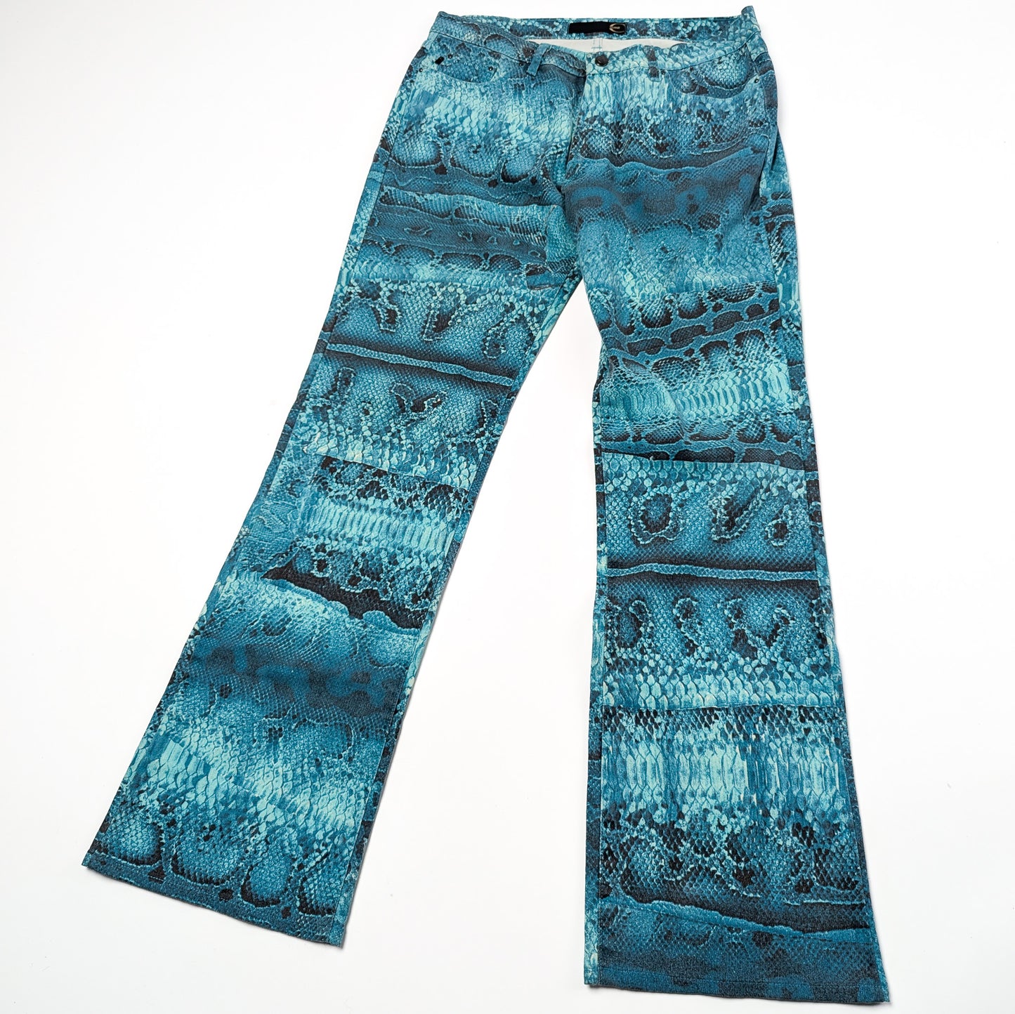 Pantalon Cavalli imprimé animal bleu