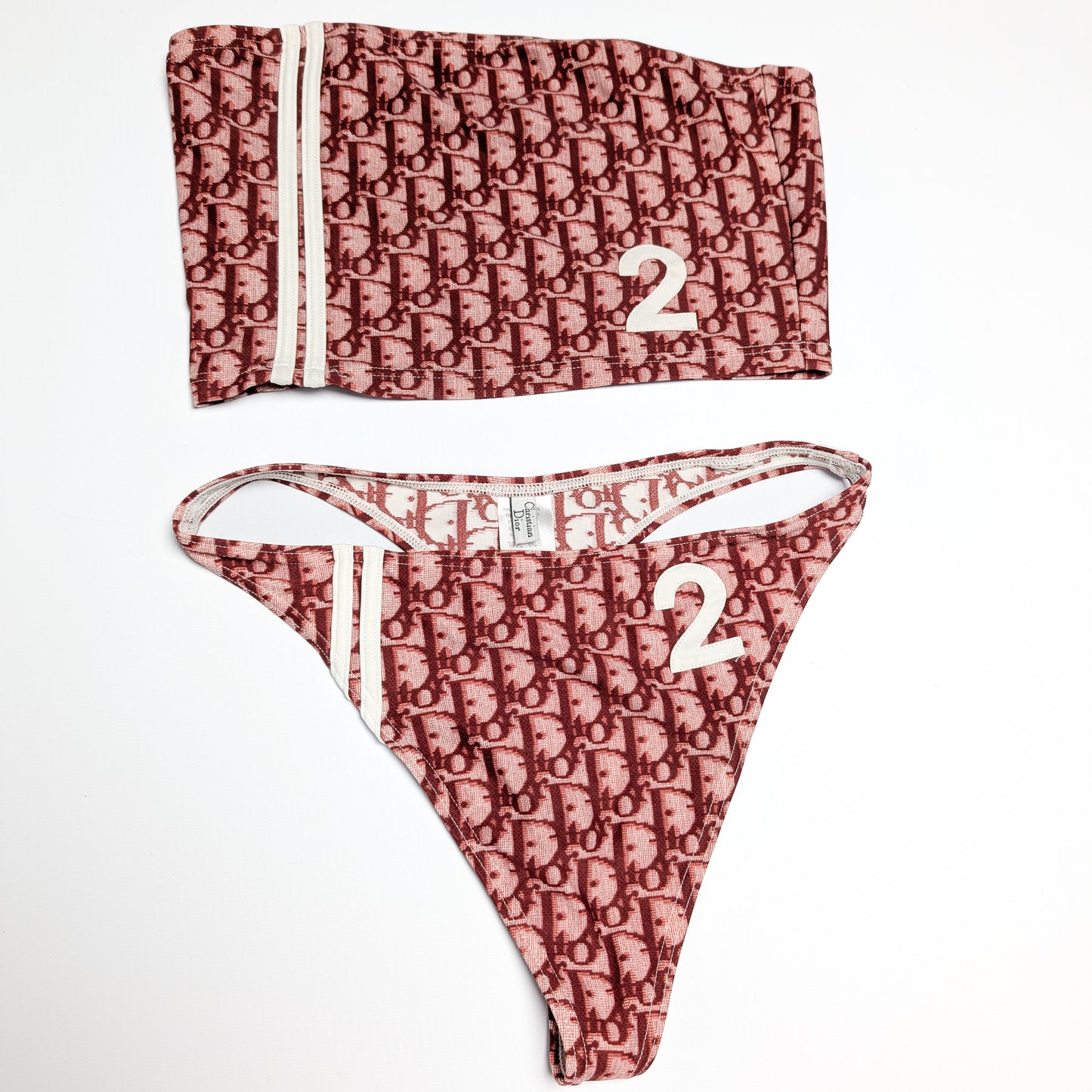 Bikini monogramme bordeaux Dior par Galliano - S/S 2002