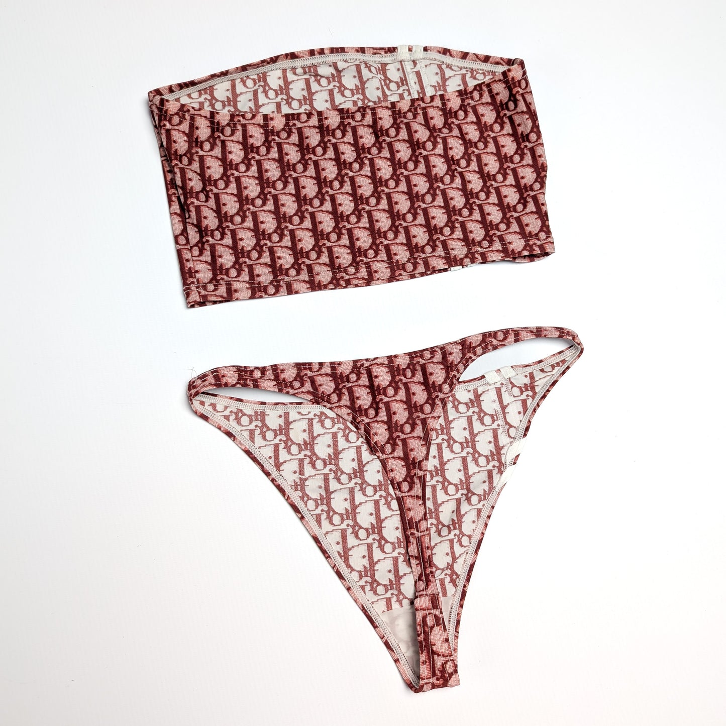 Bikini monogramme bordeaux Dior par Galliano - S/S 2002