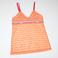 Galliano "Gazette" orange mesh tank top