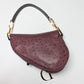 Sac Saddle violet en cuir d'autruche Dior par Galliano - F/W 2000