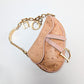 Mini Sac Saddle rose en cuir d'autruche Dior par Galliano - F/W 2000