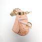 Mini Sac Saddle rose en cuir d'autruche Dior par Galliano - F/W 2000