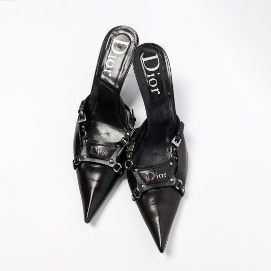 Mules Dior par Galliano bondage F/W 2003 - 2 tailles disponibles : 37,5 et 39,5