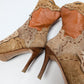 El Dantes beige ankle boots in patchwork suede and beige leather - 38FR/5UK/6US