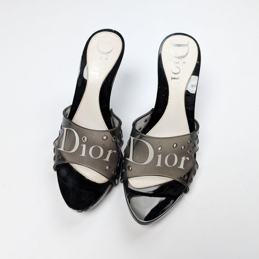 Dior White and Black Jelly Mules by Galliano - EU39|6UK|8US