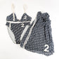 Ensemble 3 pièces paréo et Maillot de bain Dior monogramme bleu trotter - S/S2002