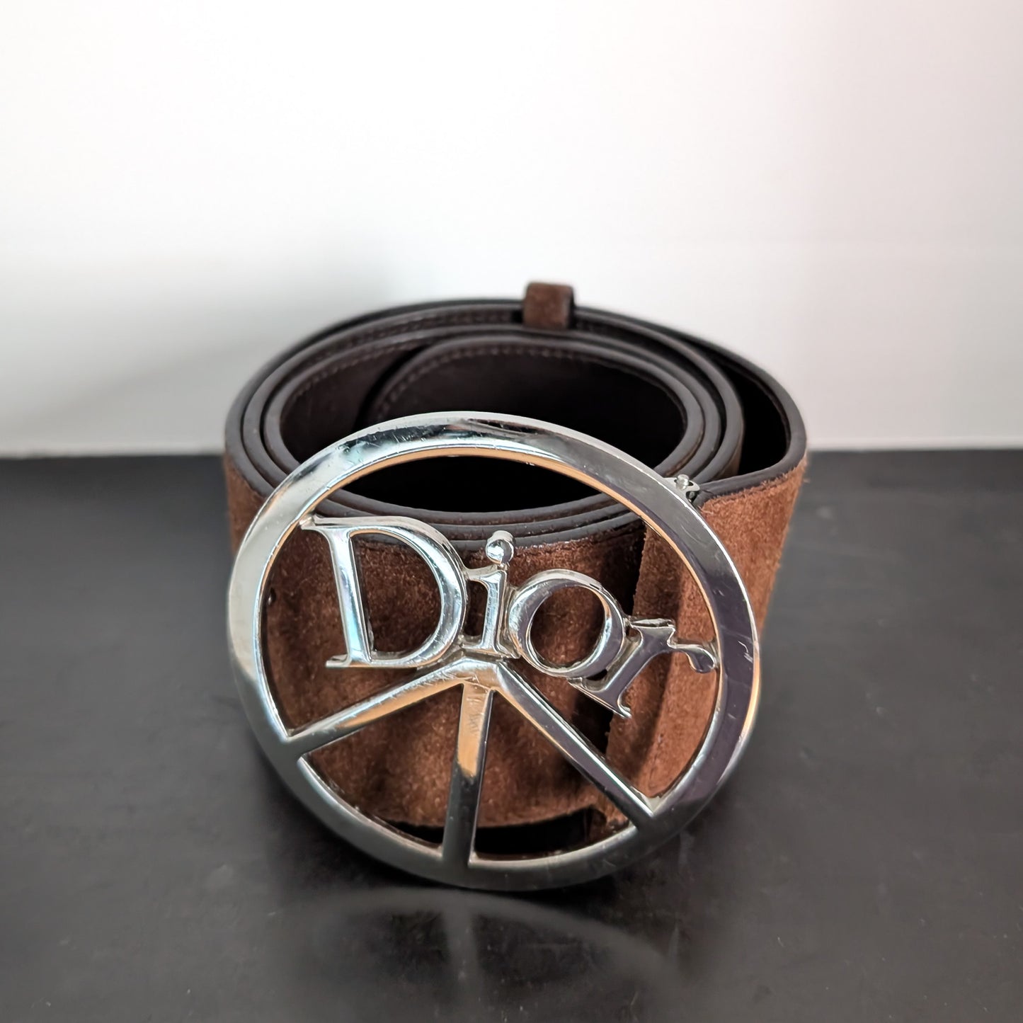 Ceinture en daim marron by Galliano Peace and love - S/S 2005