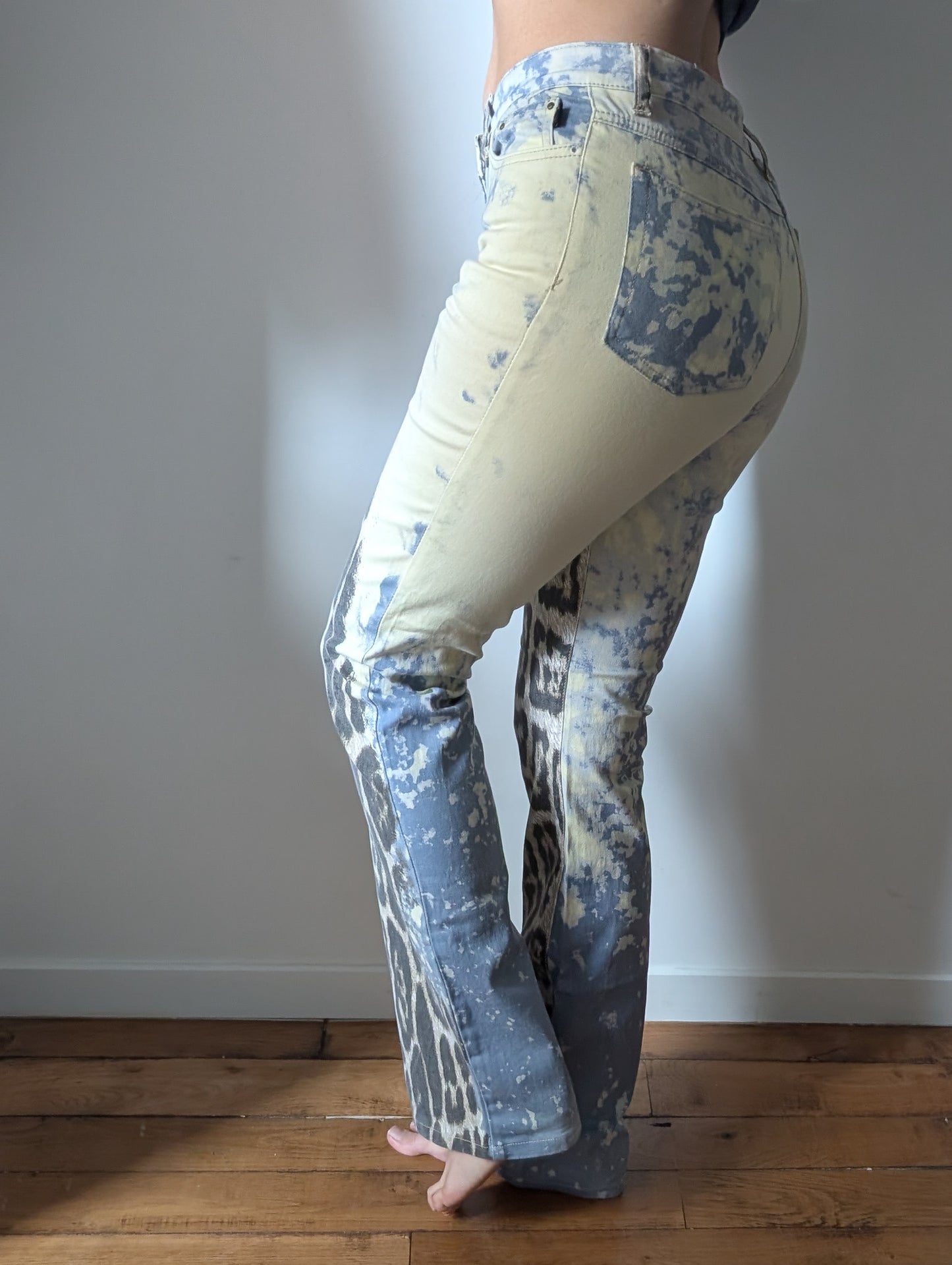 Jeans Cavalli léopard tie and Dye - M