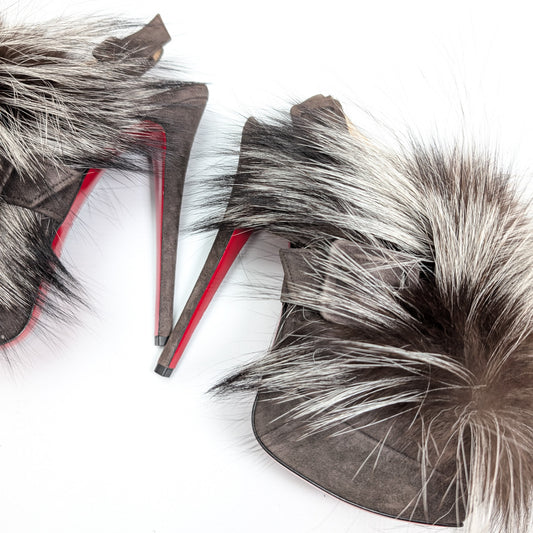 Slingback Christian Louboutin fourrure - EU37|4UK|6US