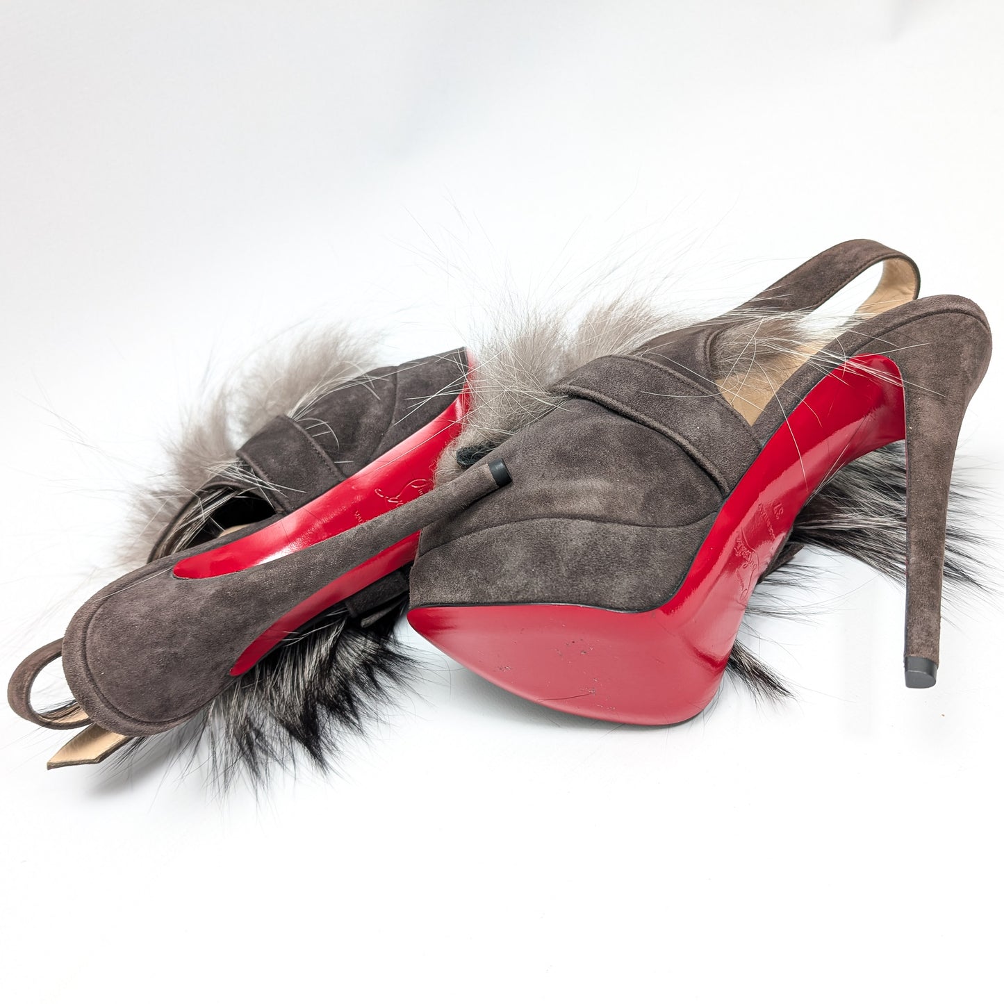 Slingback Christian Louboutin fourrure - EU37|4UK|6US