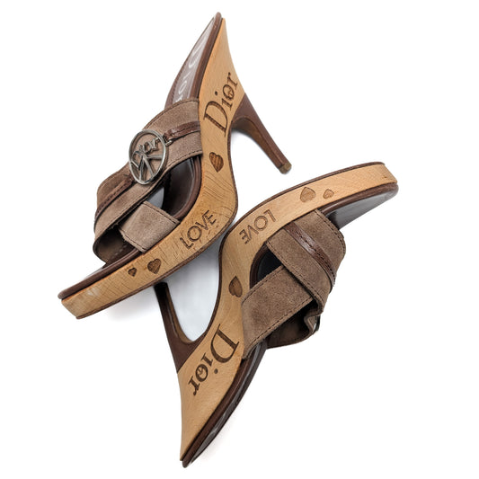 Dior mules by Galliano "Peace and Love" 2005 - EU39|UK6|US8