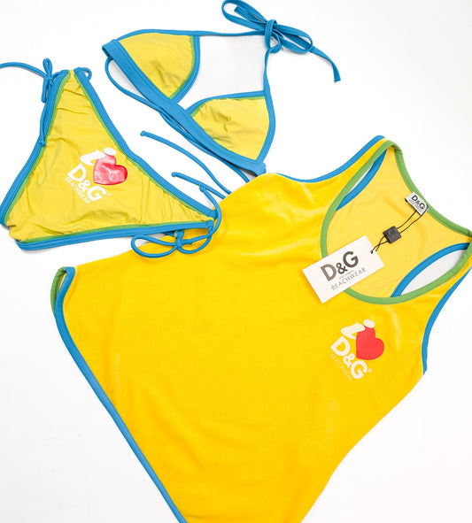 Dolce & Gabbana "I love DG" swimsuit and tank top
