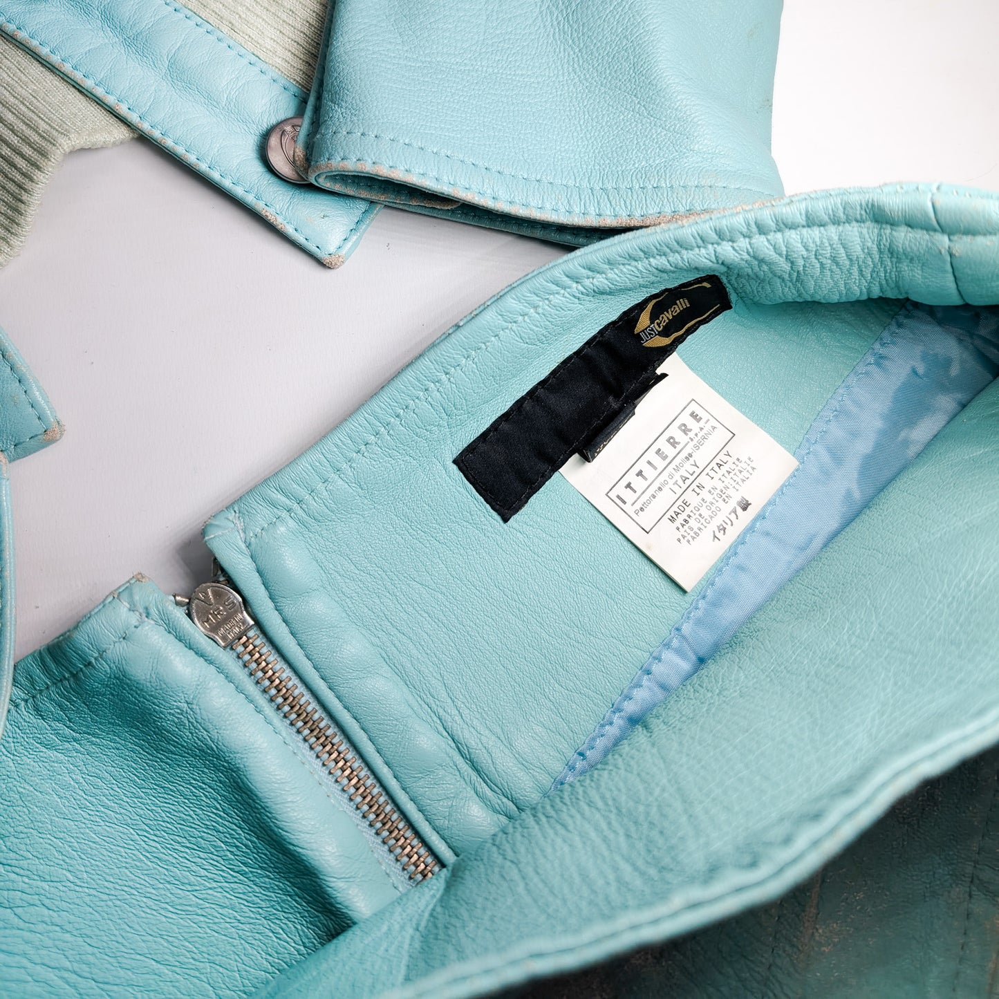 Ensemble veste et jupe cuir Roberto Cavalli