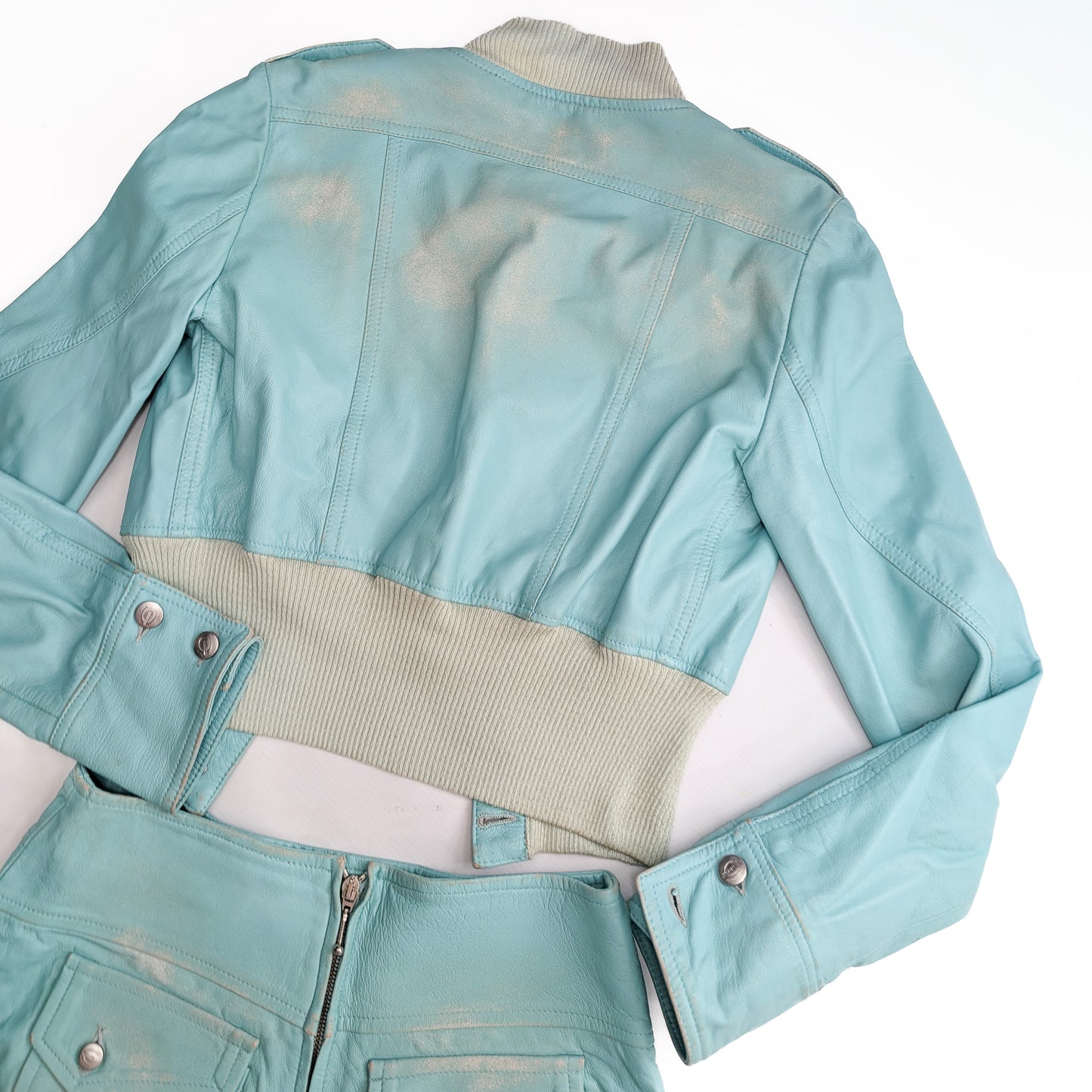 Ensemble veste et jupe cuir Roberto Cavalli