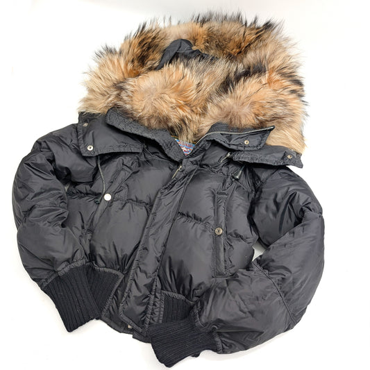 Dsquared2 short black fur puffer jacket