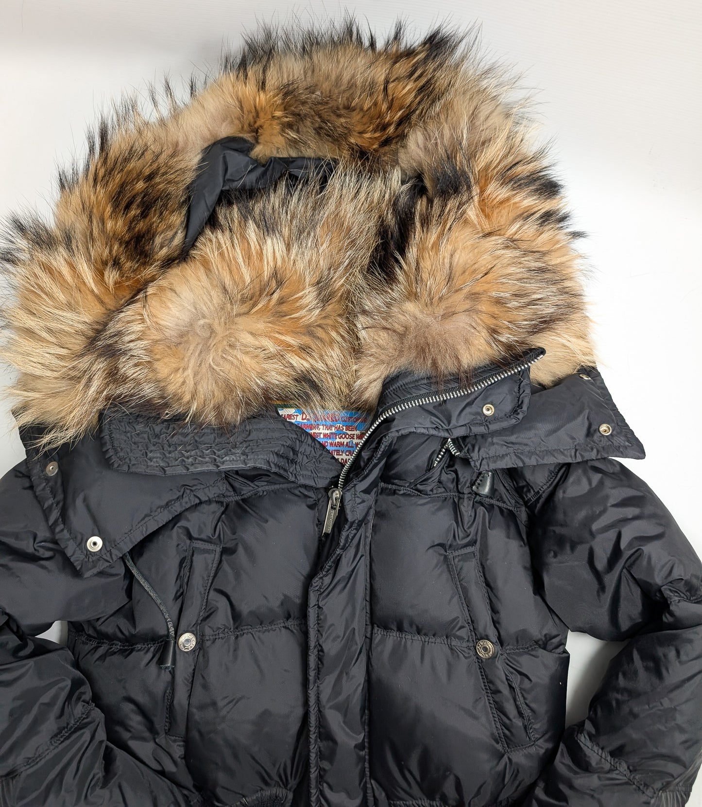 Doudoune courte Dsquared2 fourrure noir