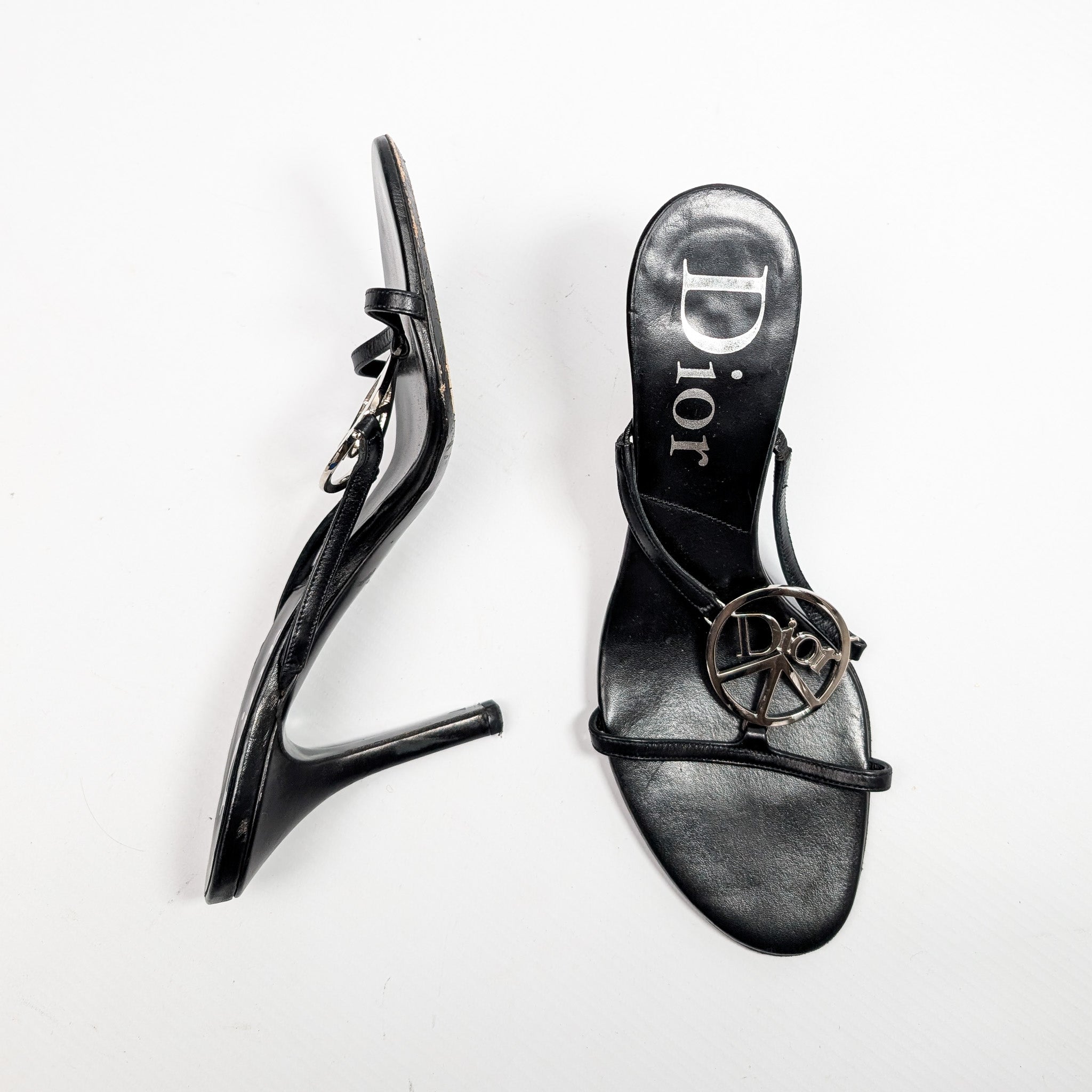 Dior ブラック ハイヒールミュール Dior by Galliano Peace and love mules - EU36.5|UK3.5|US5.5 – Al