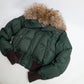 Dsquared2 short puffer jacket in green fur - S