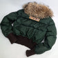 Dsquared2 short puffer jacket in green fur - S