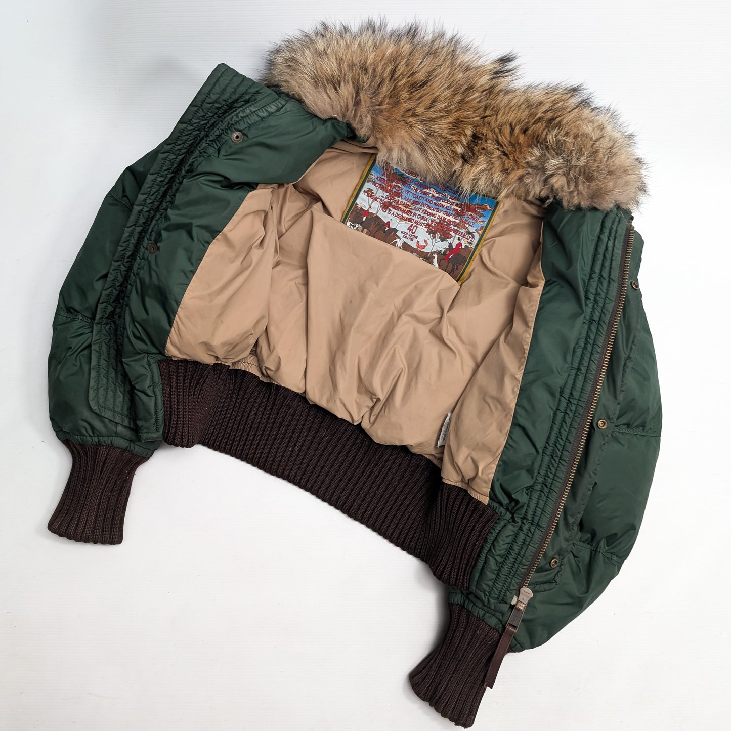 Dsquared2 short puffer jacket in green fur - S