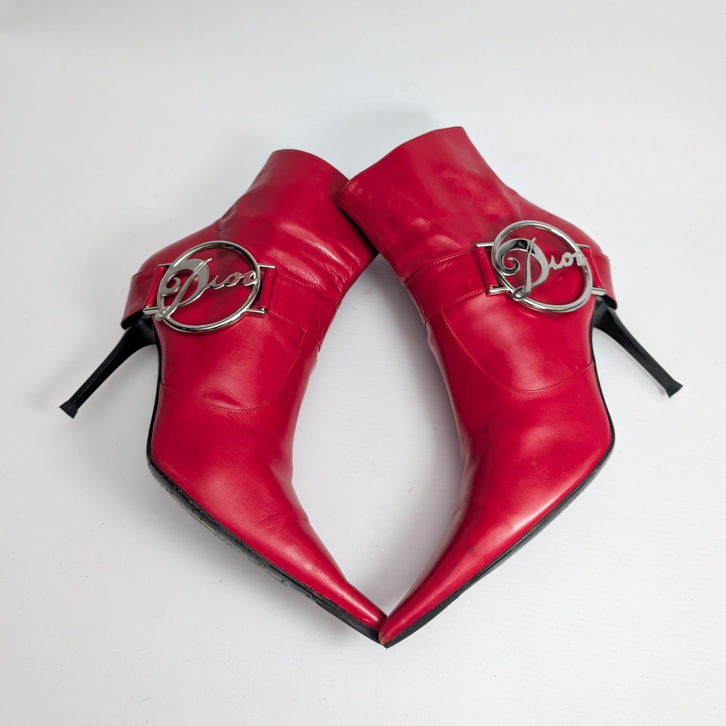 Dior red ankle boots by Galliano - EU41|8UK|10US