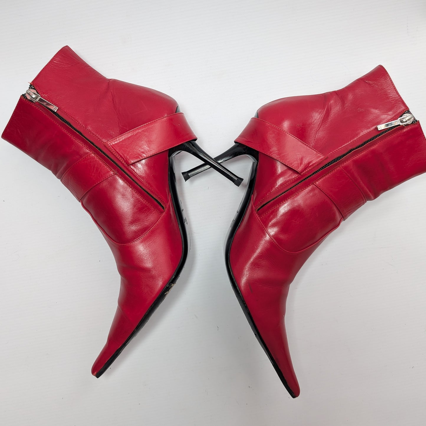 Dior red ankle boots by Galliano - EU41|8UK|10US