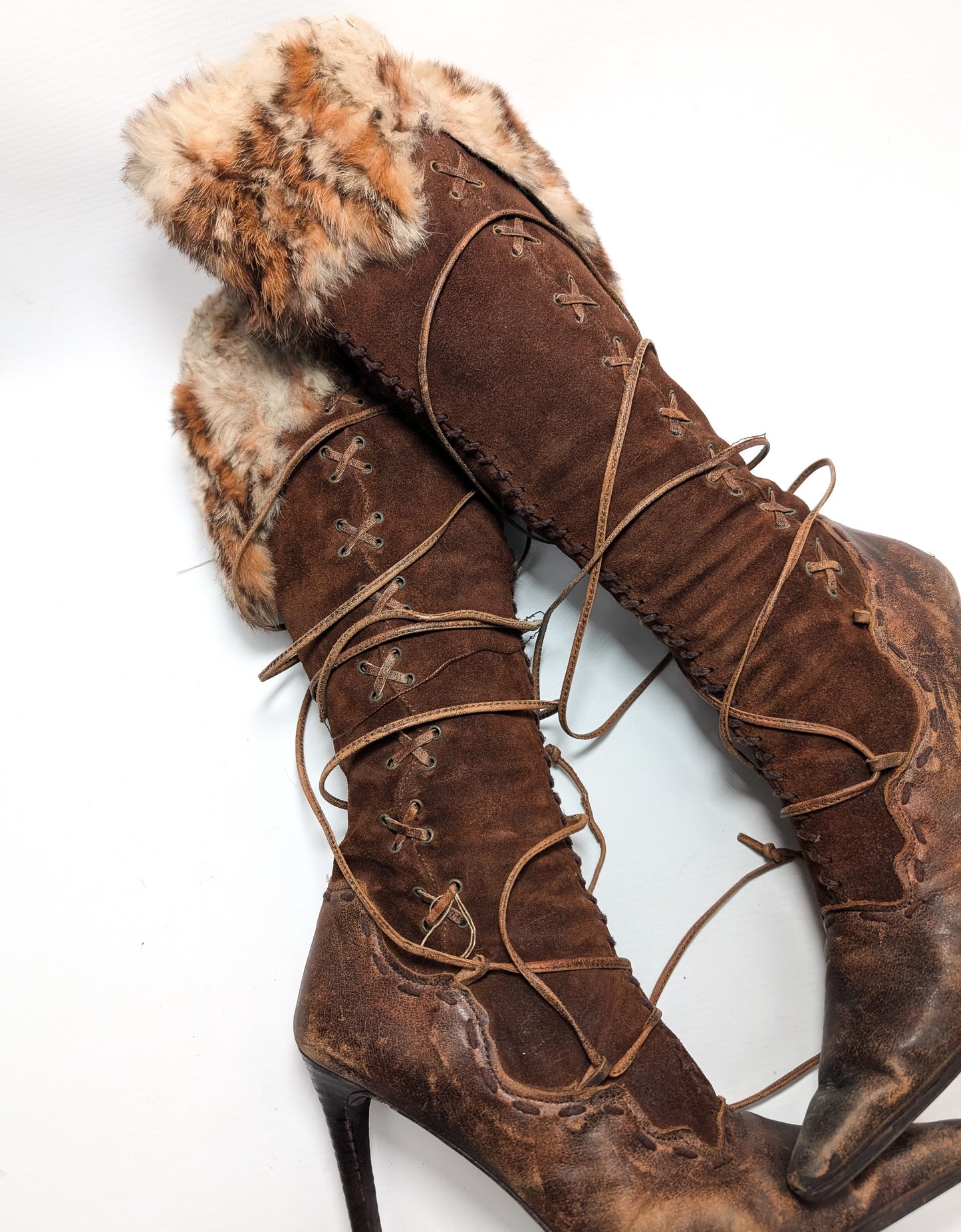 El Dantes leather and fur boots - EU37|UK4|US6