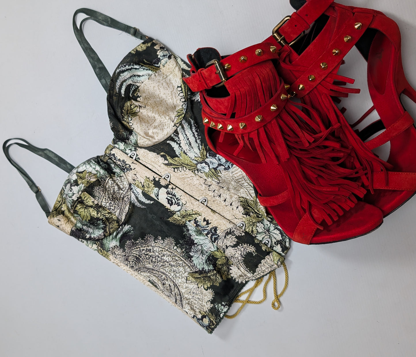 Corset à motif fleuri Roberto Cavalli F/W 2001