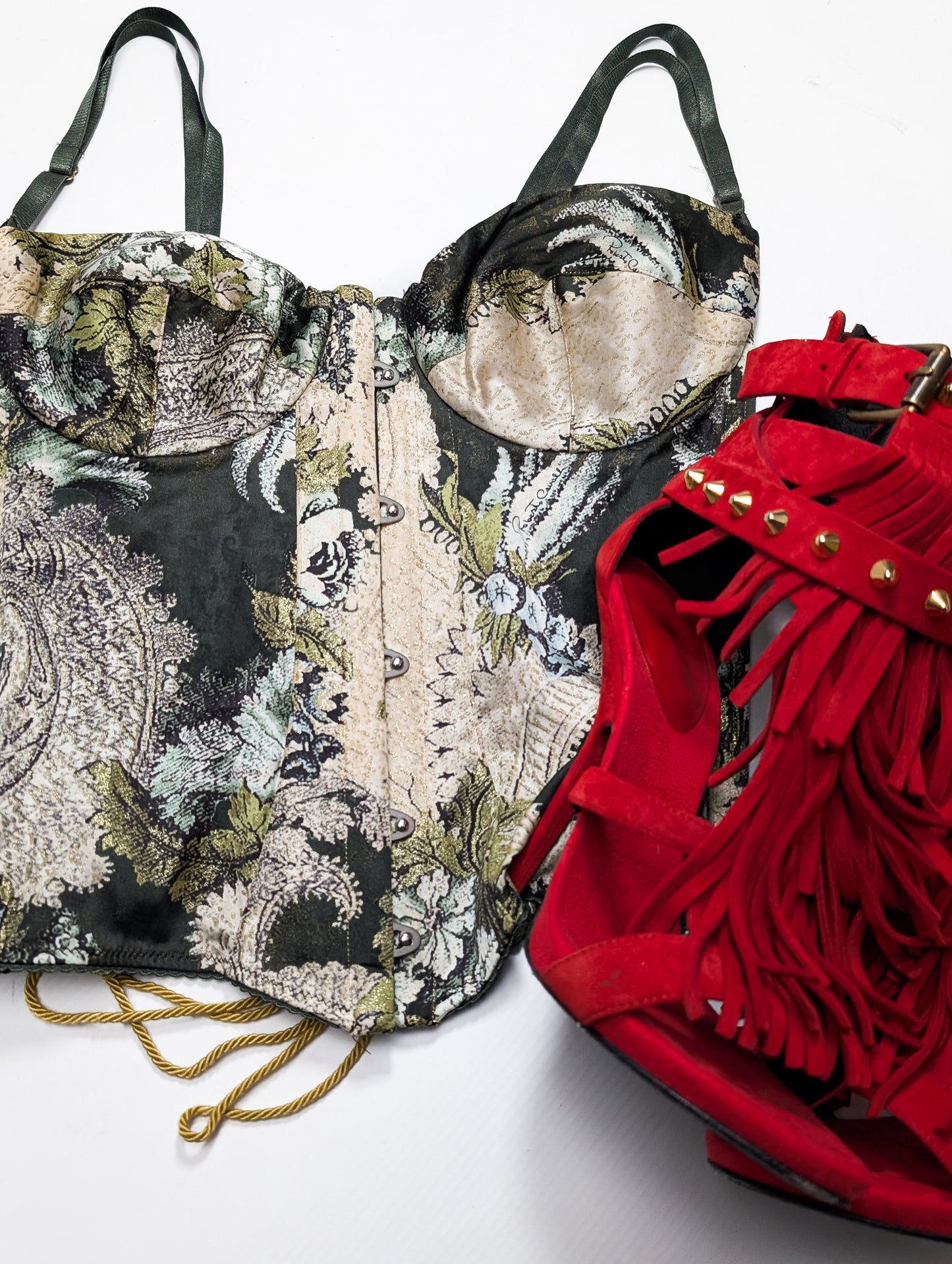 Corset à motif fleuri Roberto Cavalli F/W 2001