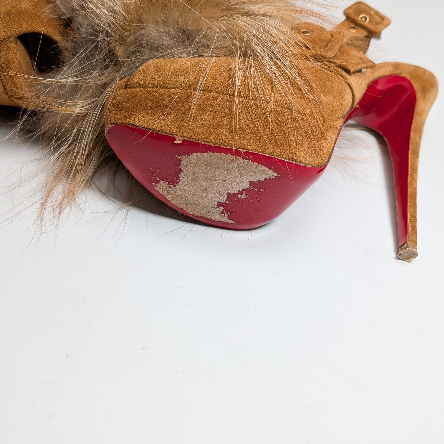 Christian Louboutin fur slingback - EU40|7UK|9US