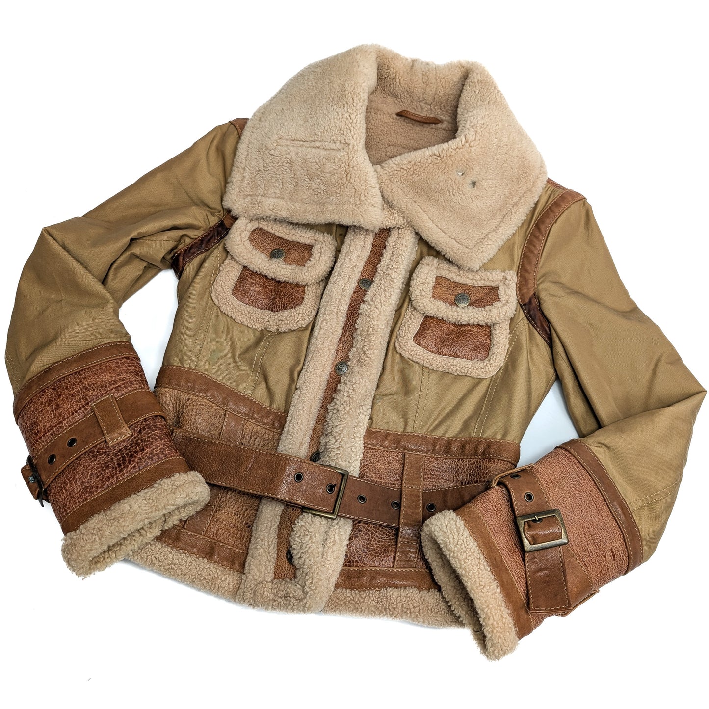 Veste en daim shearling