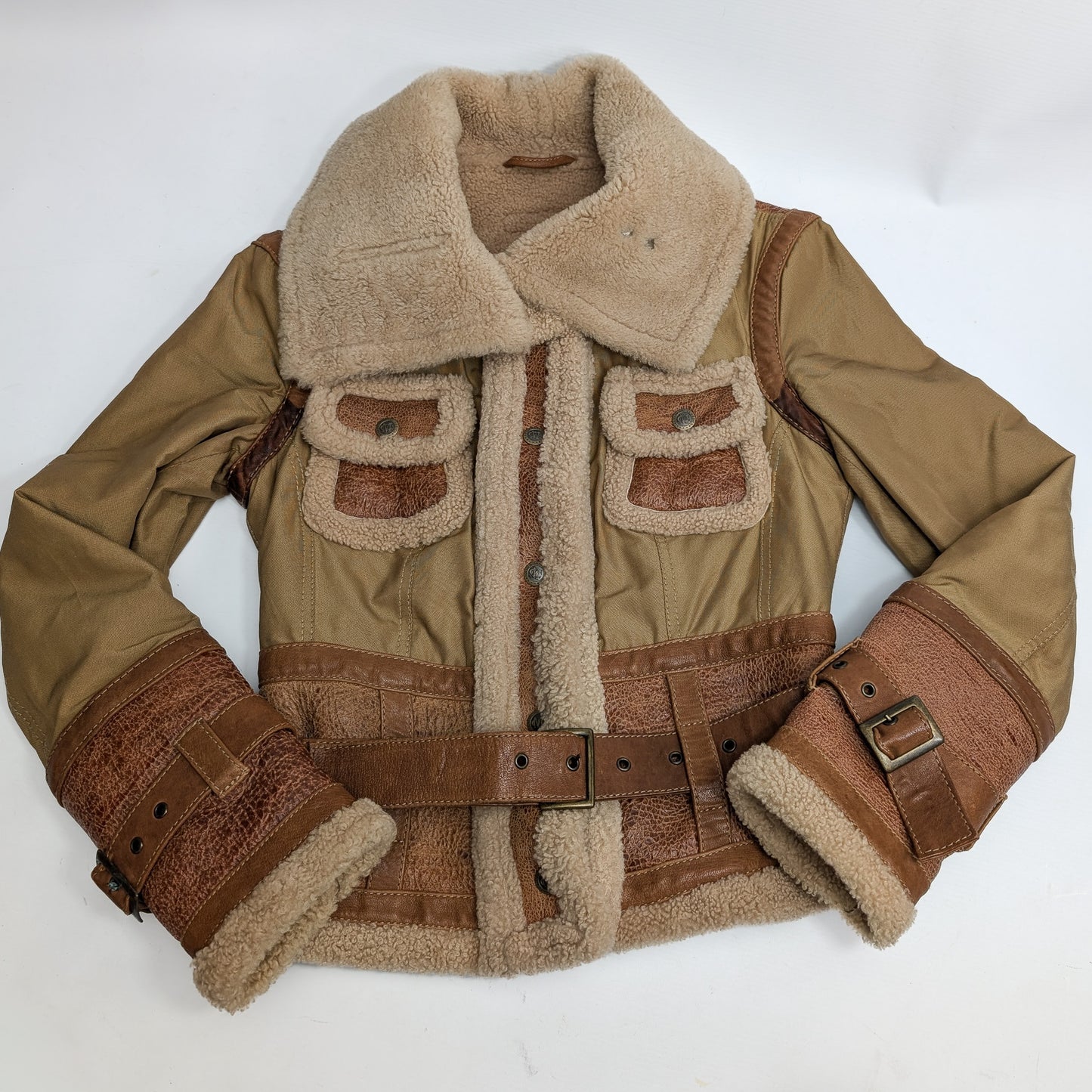 Veste en daim shearling