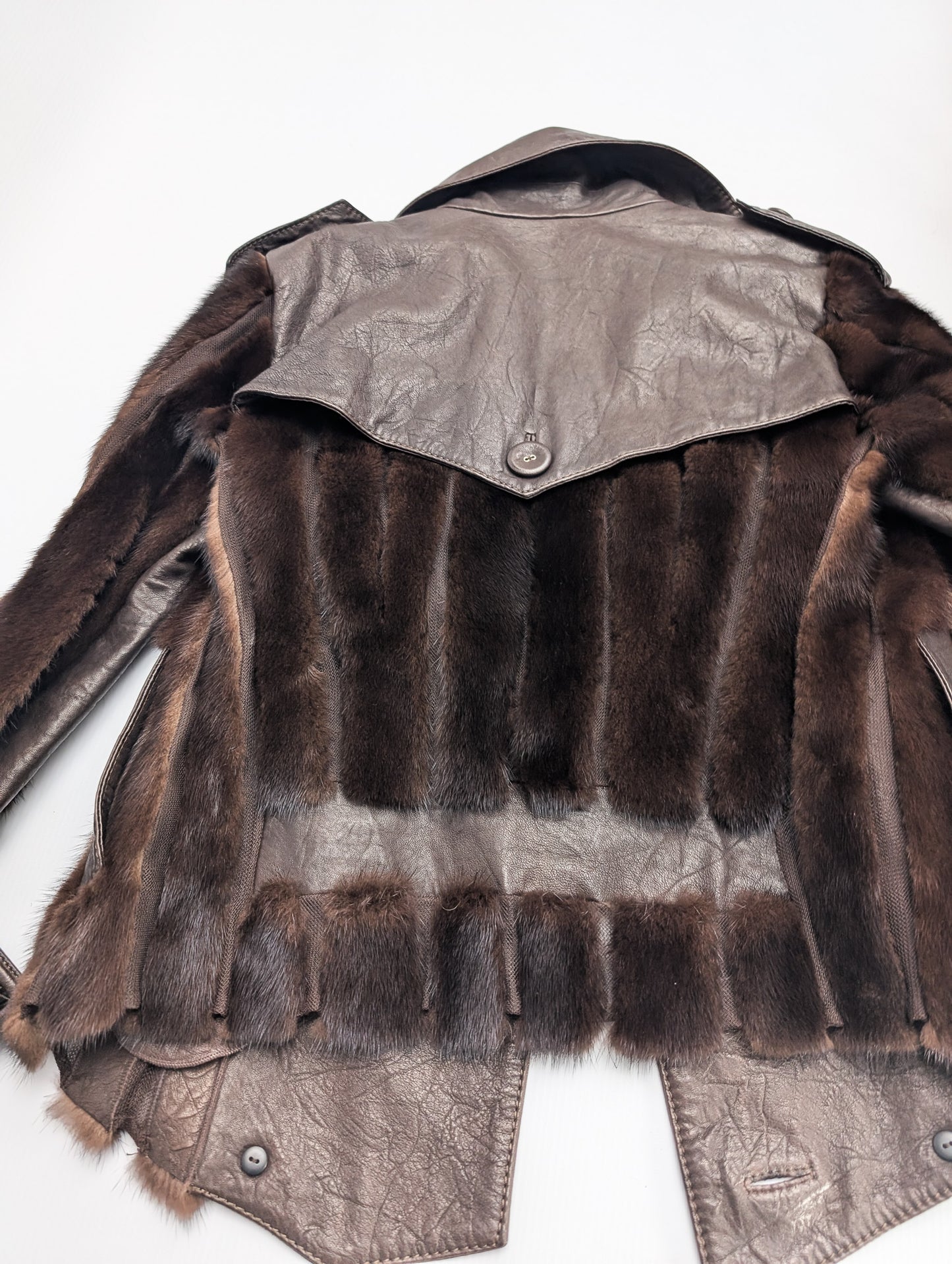 Veste en cuir et vison Dior Galliano F/W 2006