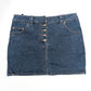 Dior by Galliano denim mini skirt with pink topstitching - M