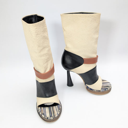 Balenciaga S/S 2010 Peep Toe Ankle Boots - EU37|UK4|US6