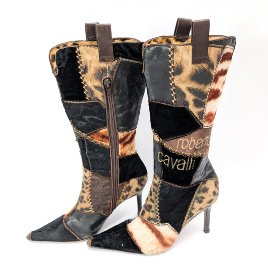 Bottes Roberto Cavalli patchwork - EU37|UK4|US6