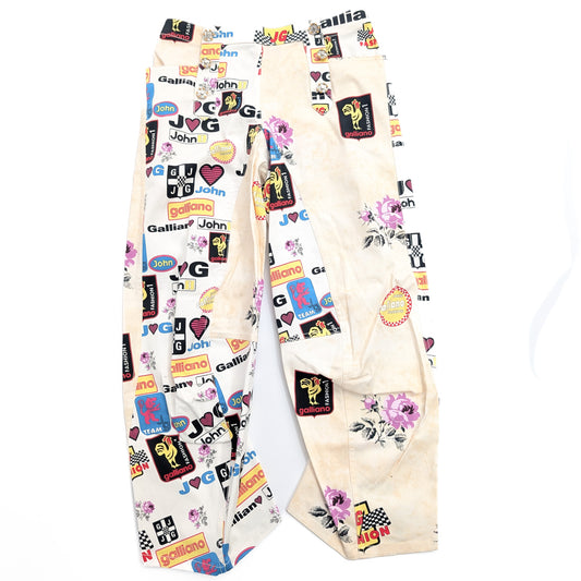 "J'adore John Galliano" monogram print trousers