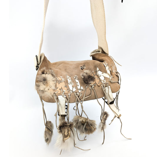 Sac en daim et fourrure John Galliano