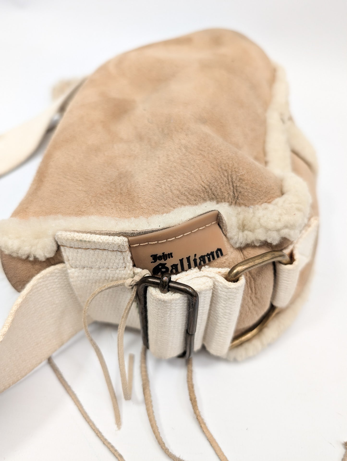 Sac en daim et fourrure John Galliano