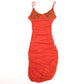 Robe La Perla cintré en mousseline orange - M