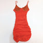 Robe La Perla cintré en mousseline orange - M
