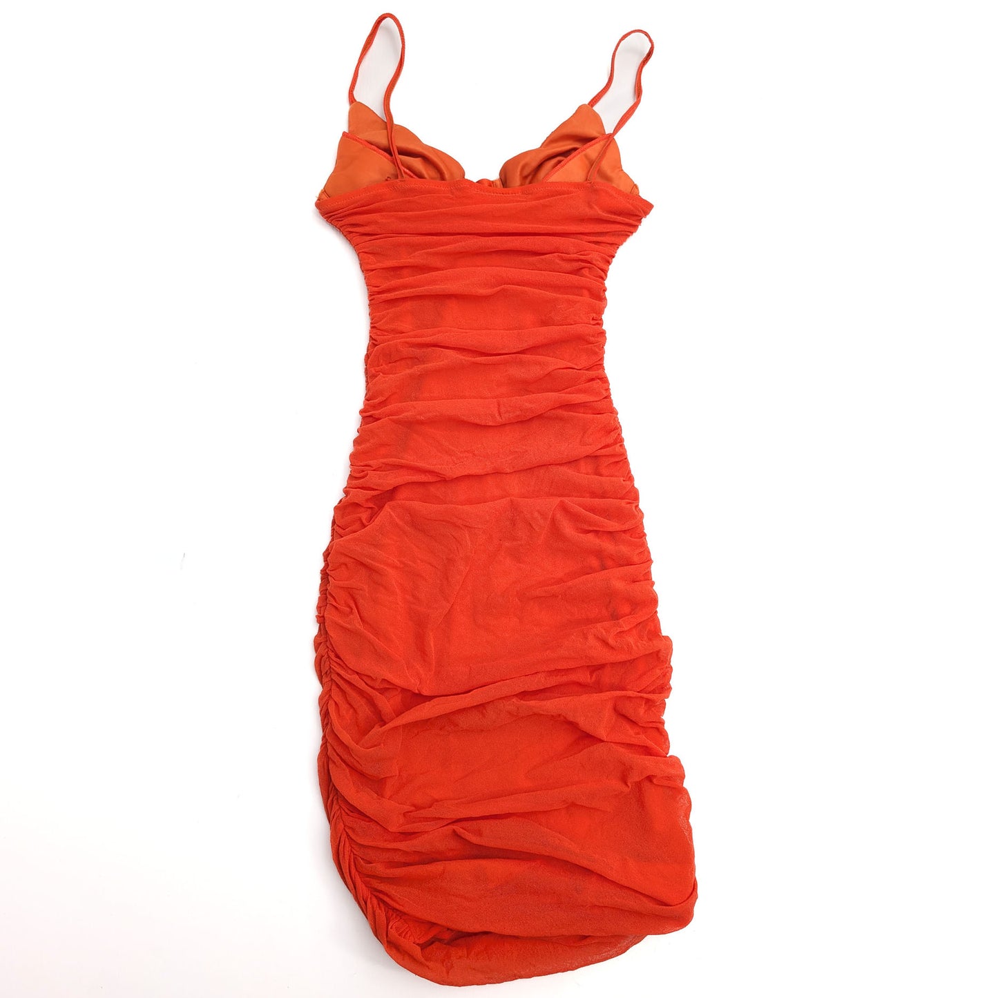 Robe La Perla cintré en mousseline orange - M