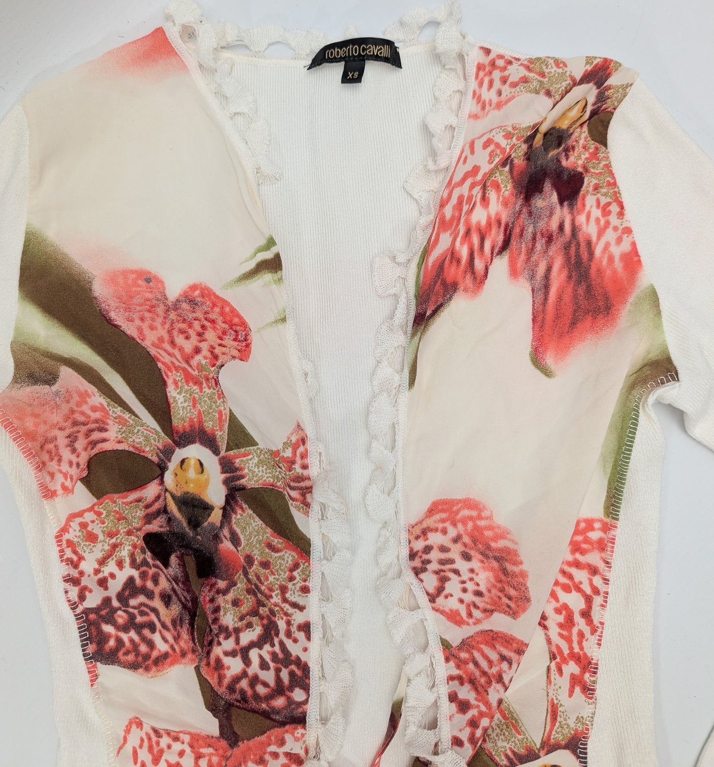 Ensemble cardigan et pantalon Roberto Cavalli fleur - L