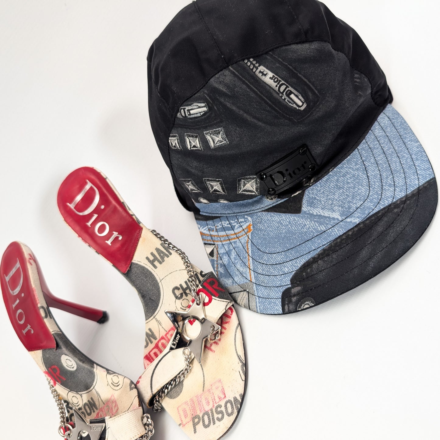 Dior by Galliano F/W 2004 Denim Trompe-l'œil Effect Cap