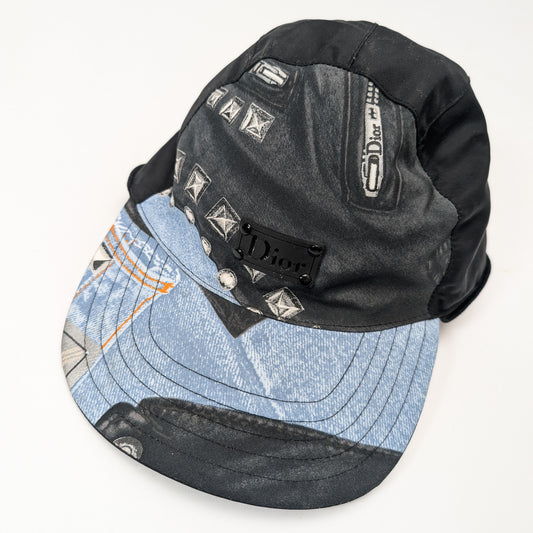 Dior by Galliano F/W 2004 Denim Trompe-l'œil Effect Cap